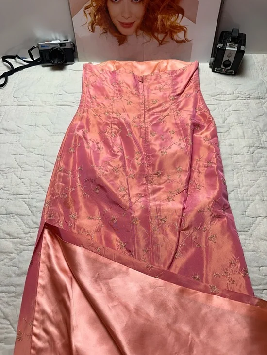 Jacquard Strapless Column Gown | Vintage Formal · Jessica McClintock Gunne Sax - Picture 11 of 15